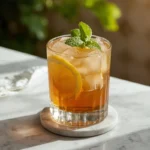 Refreshing iced tea and lemonade with lemon and mint, perfect for a sunny day