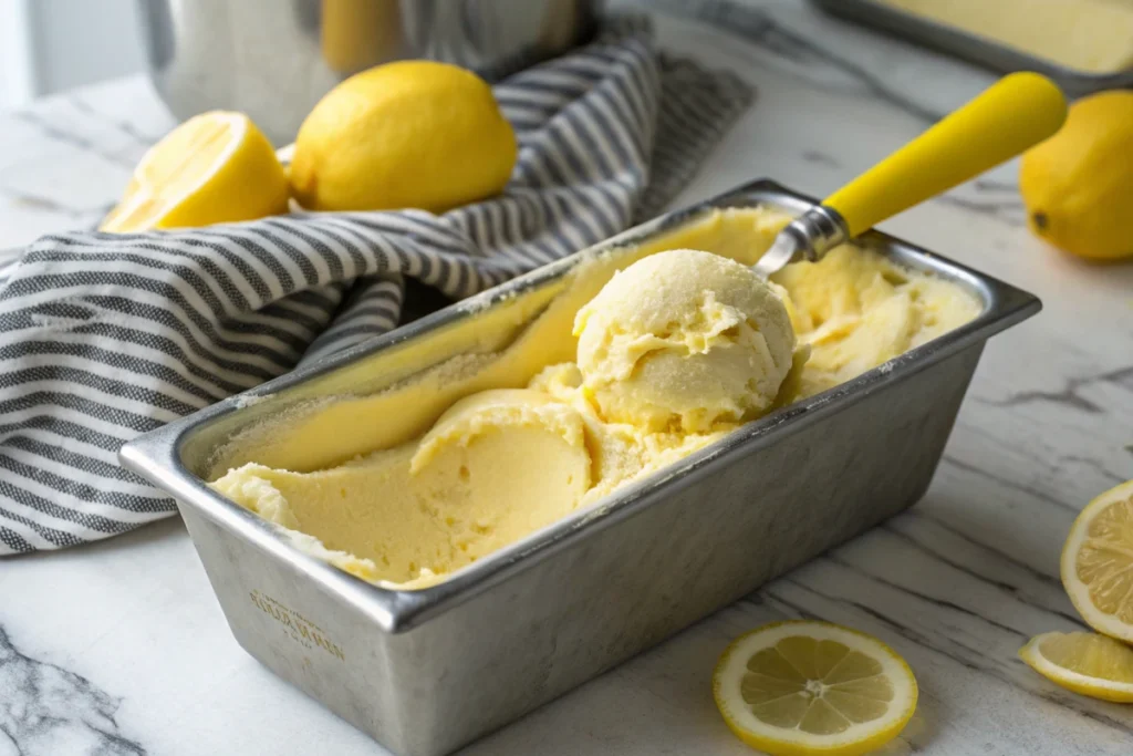 Perfectly Chilled Lemon Ice Cream Pan