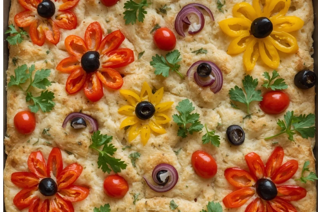artistic focaccia bread